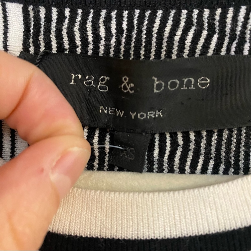 RAG & BONE Black & White Stretch Knit Dress XS - Picture 4 of 7